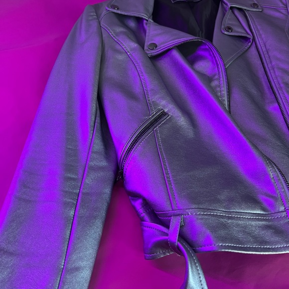 SILVER LEATHER JACKET - Picture 3 of 3